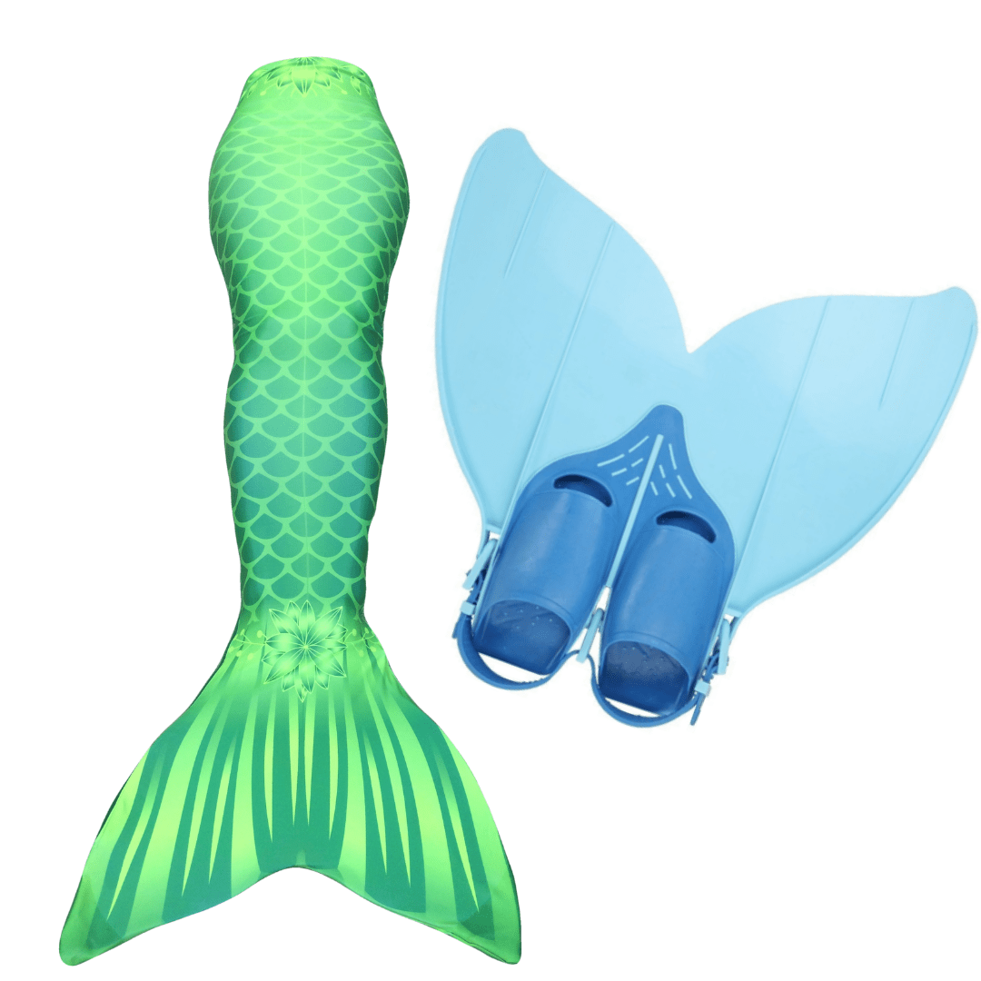green mermaid tails and monofin