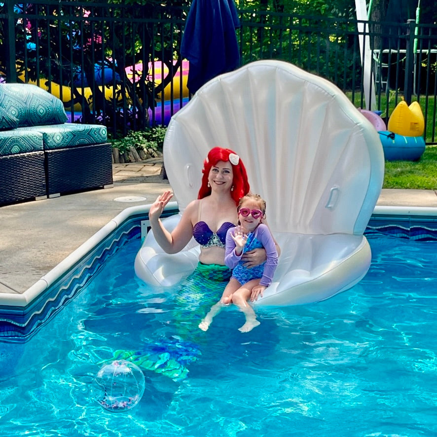 Mermaid performer at a children's birthday party